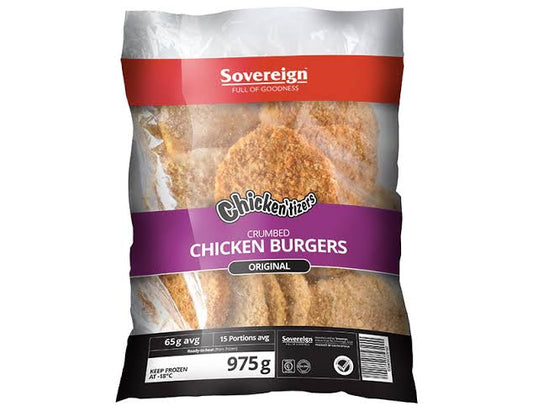 CRUMED CHICKEN BURGERS 975G